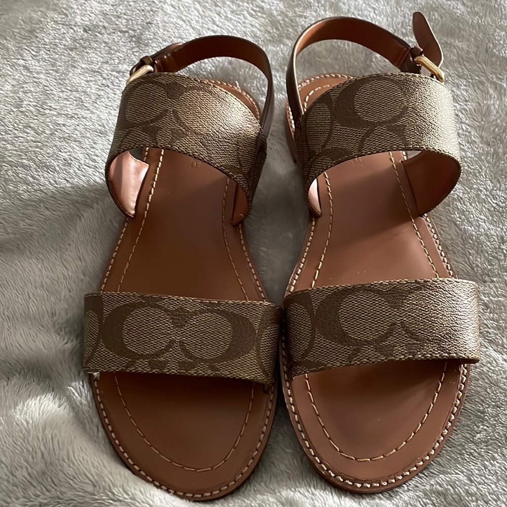 Coach 2 Strap leather Sandals